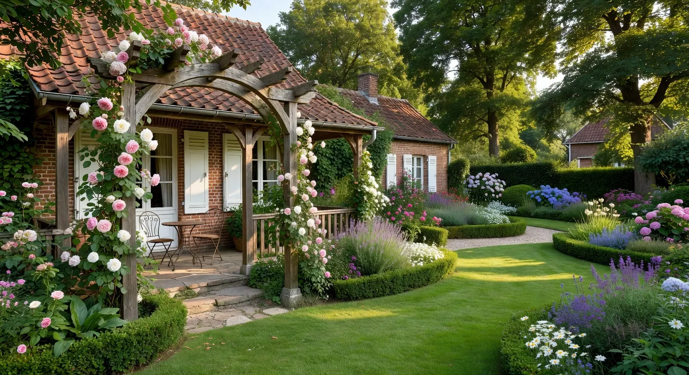 Comparaison visuelle entre un jardin paysager et une véranda performante en 2026